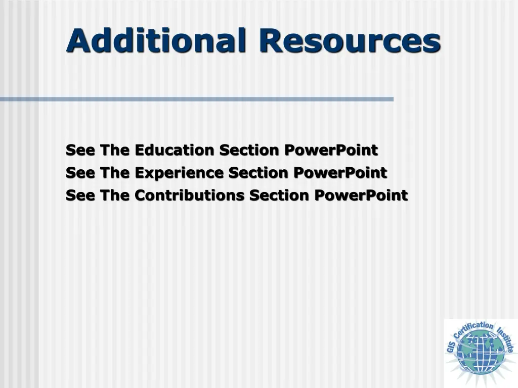 additional resources