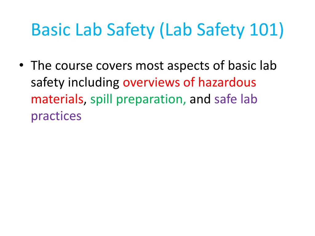 basic lab safety lab safety 101