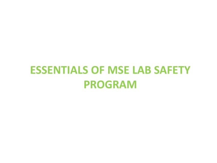 essentials of mse lab safety program