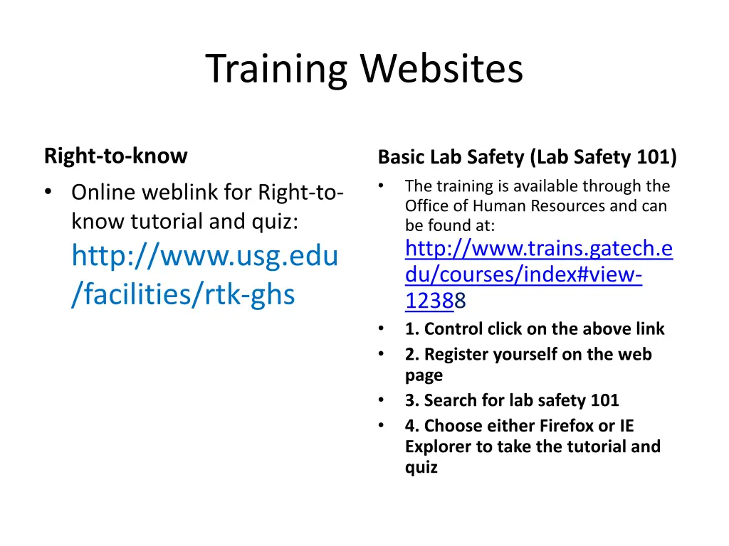 training websites