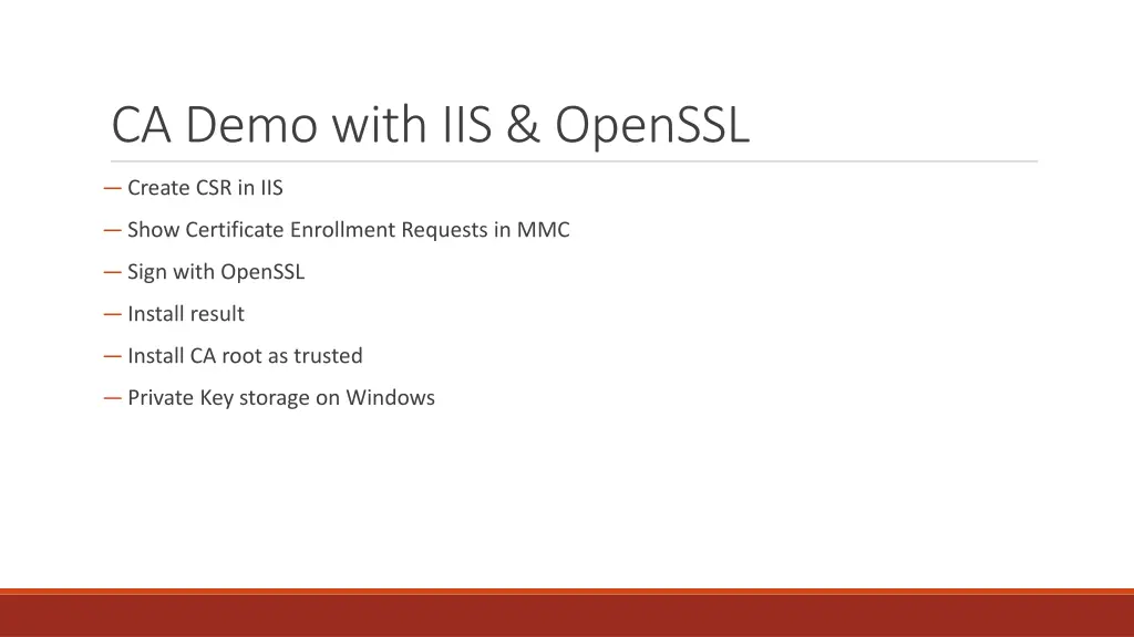 ca demo with iis openssl