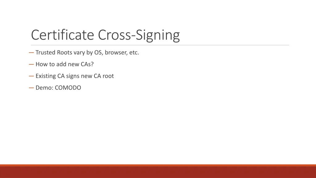 certificate cross signing