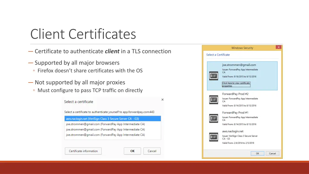 client certificates