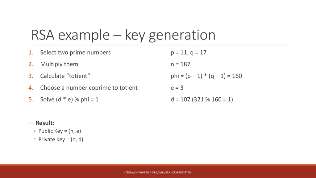 rsa example key generation