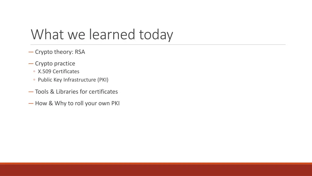 what we learned today
