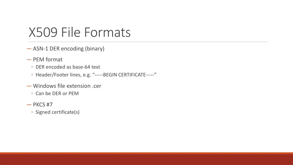 x509 file formats