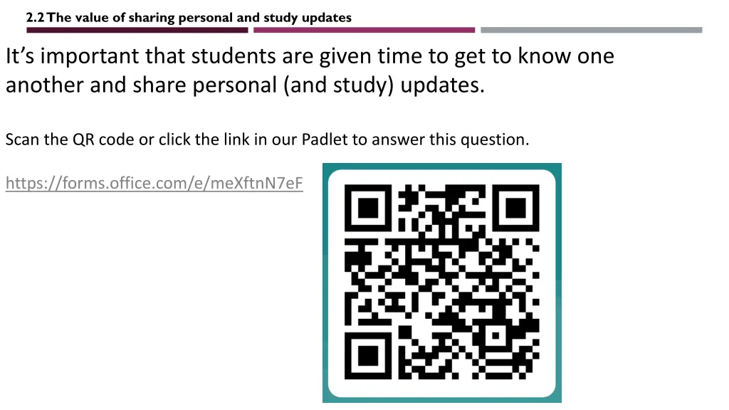 2 2 the value of sharing personal and study