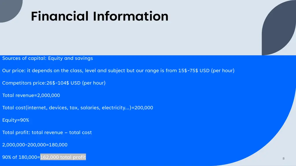financial information 1