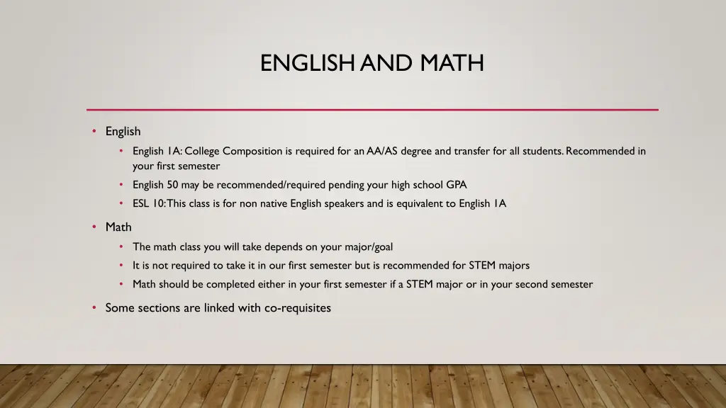 english and math