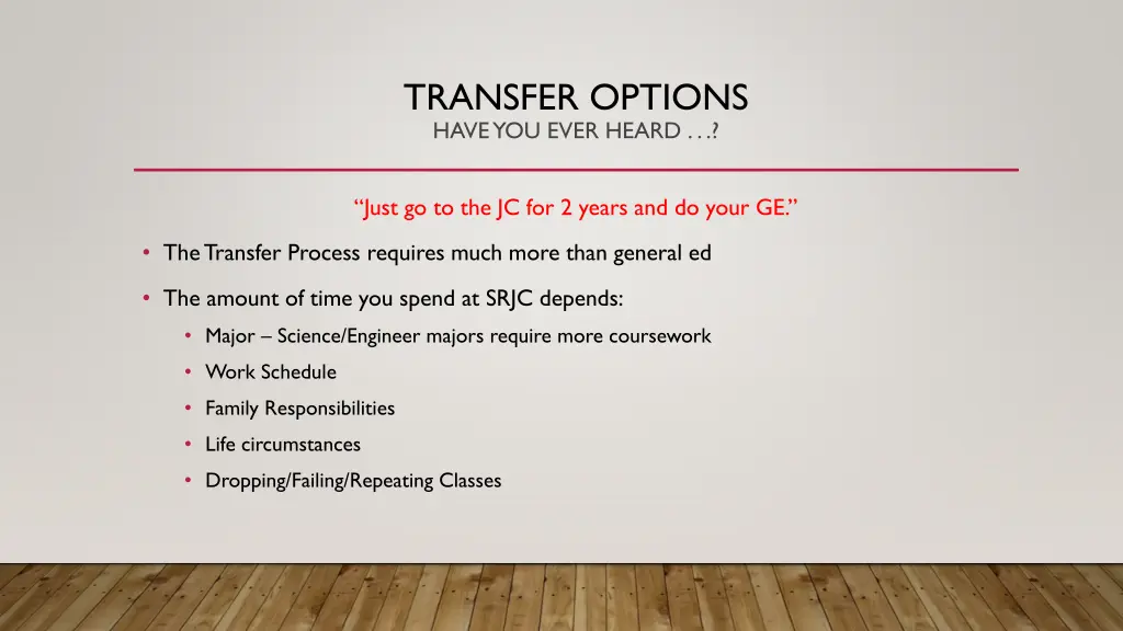 transfer options have you ever heard