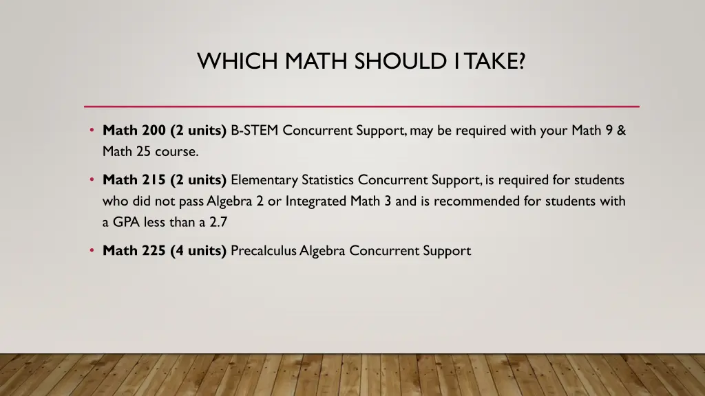 which math should i take 1