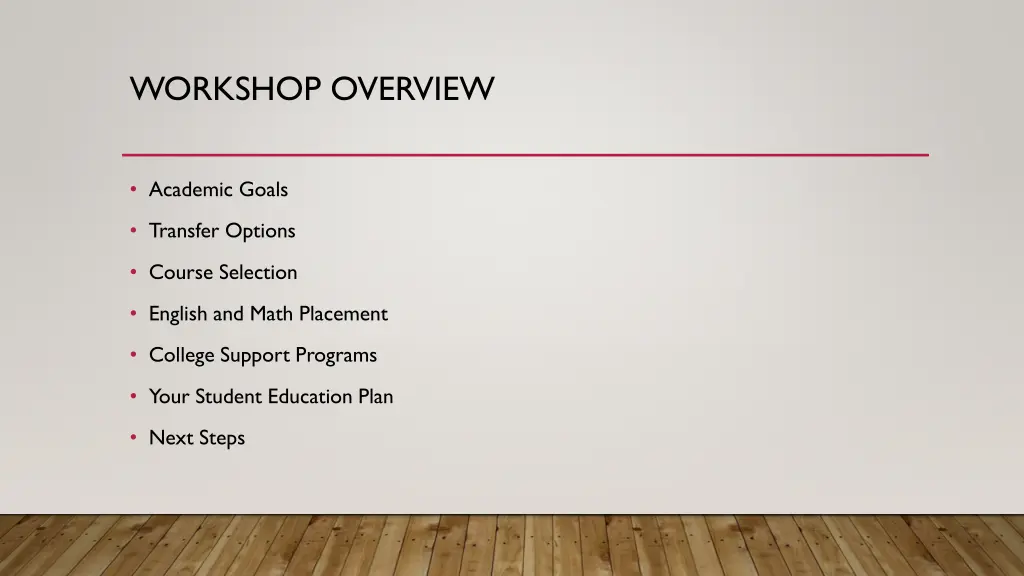 workshop overview