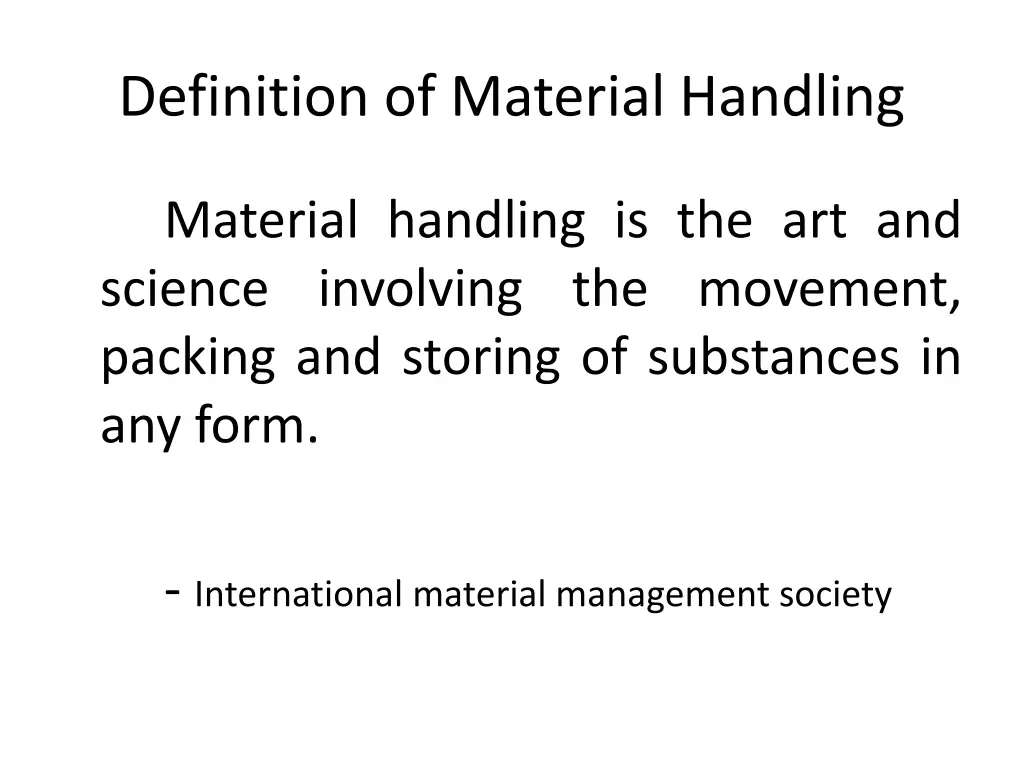 definition of material handling 1