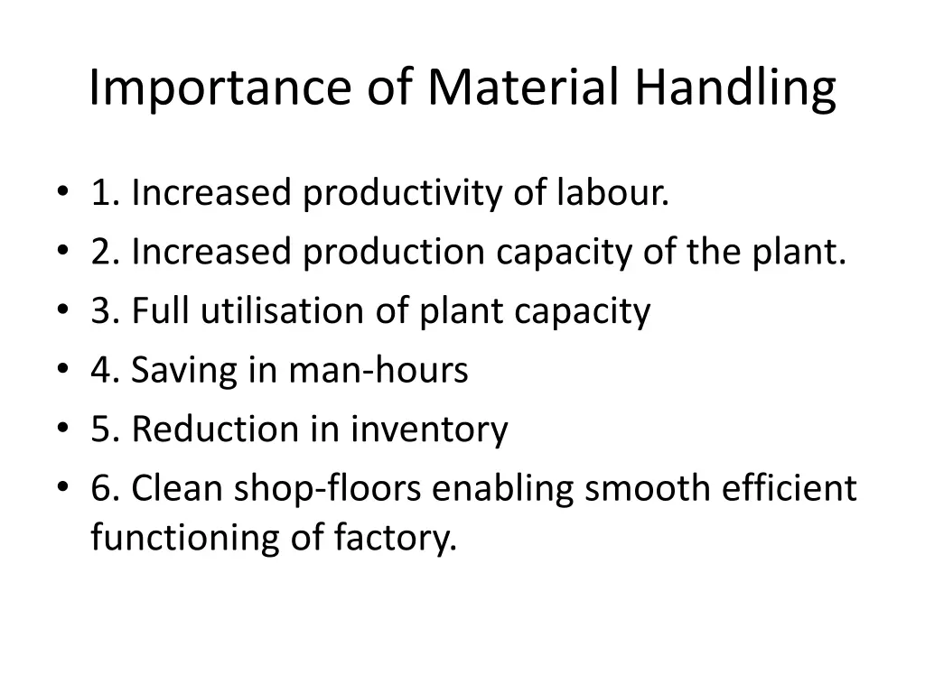 importance of material handling