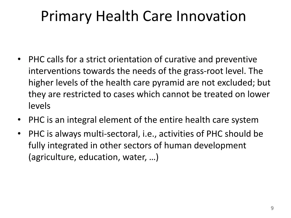 primary health care innovation