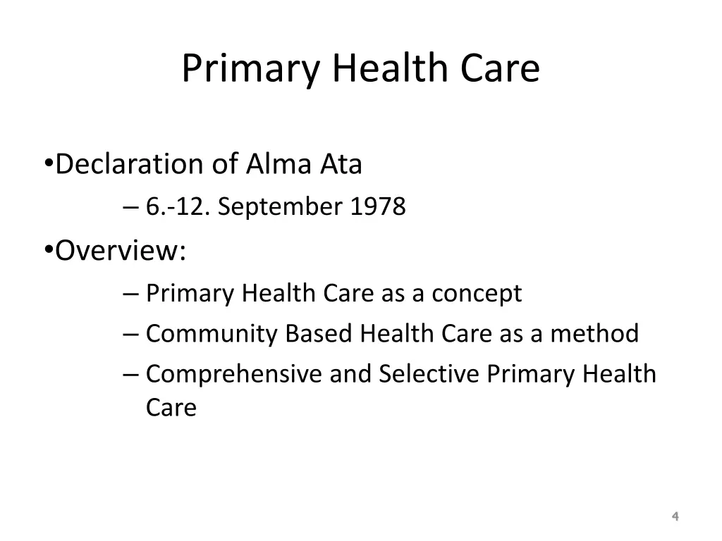 primary health care