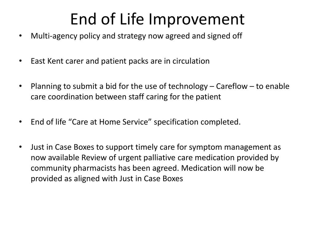 end of life improvement multi agency policy