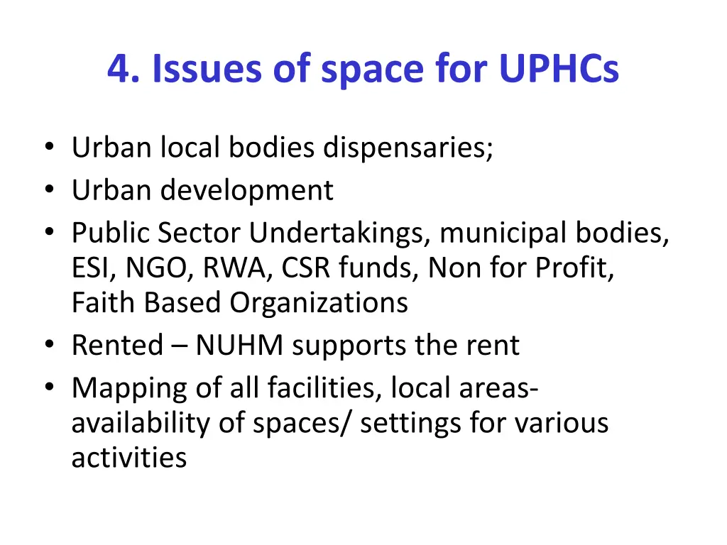 4 issues of space for uphcs