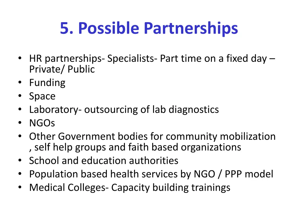 5 possible partnerships