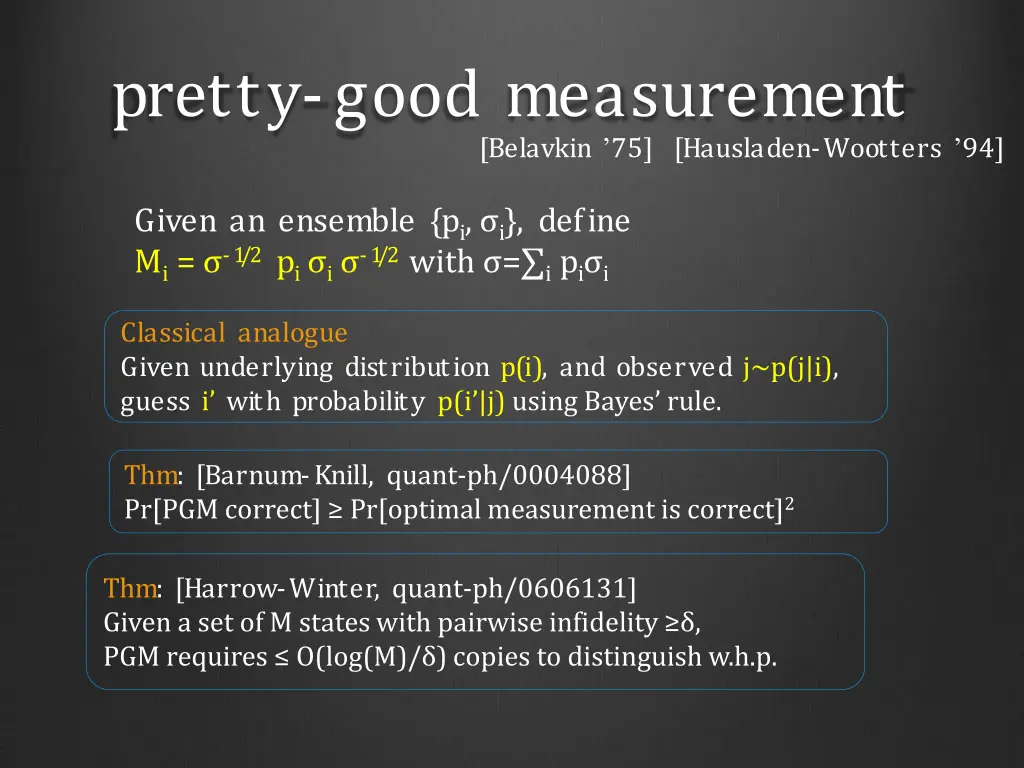 pretty good measurement belavkin 75 hausladen