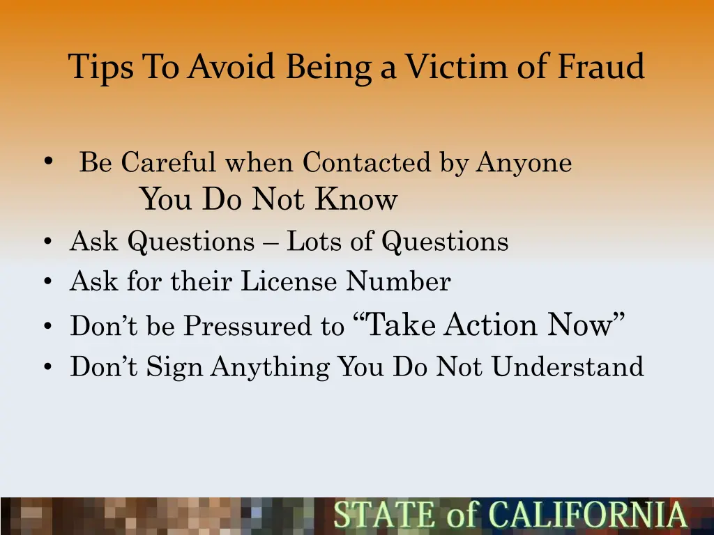 tips to avoid being a victim of fraud