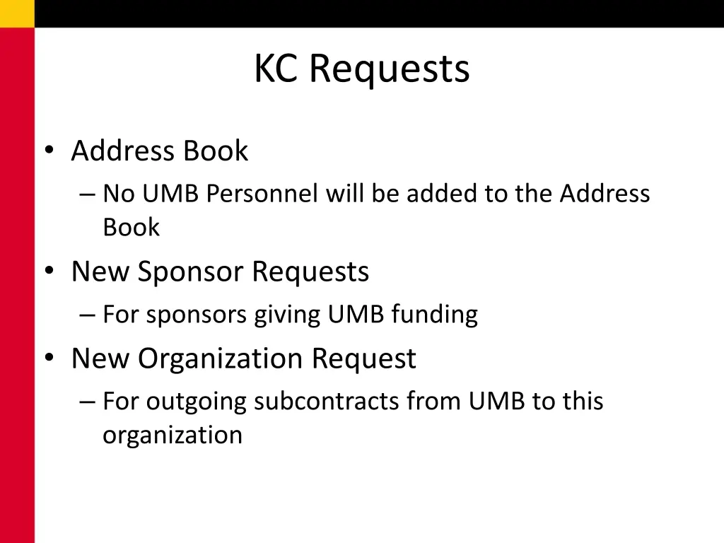 kc requests