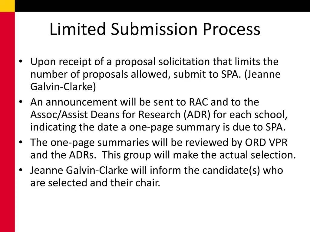 limited submission process