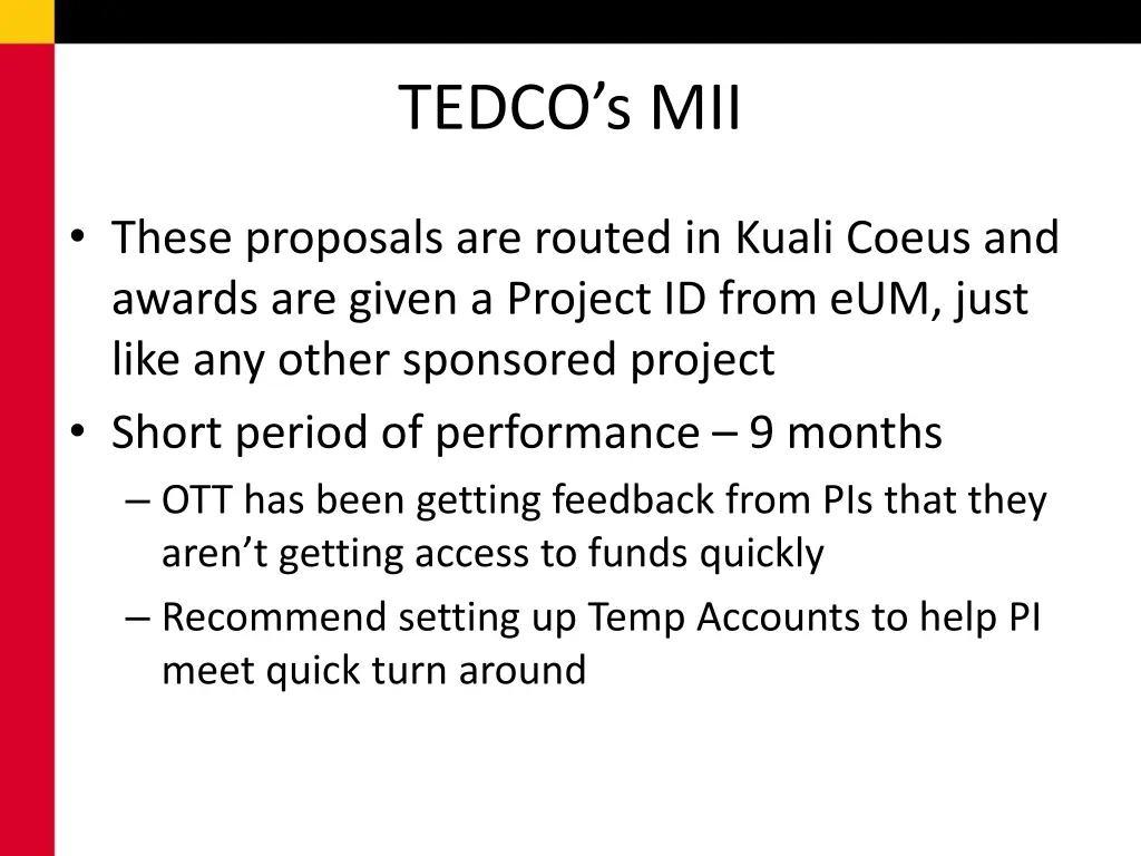 tedco s mii