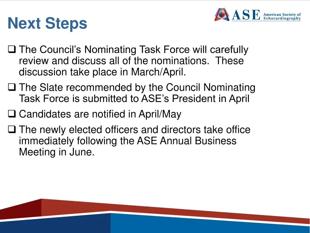 next steps