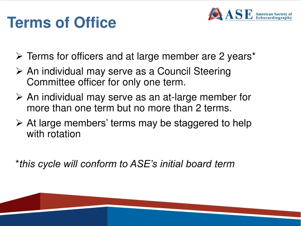 terms of office