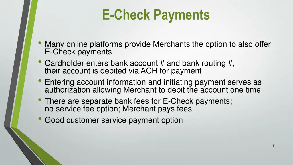 e check payments