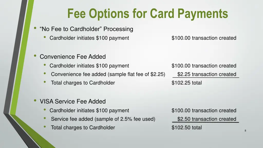 fee options for card payments 1