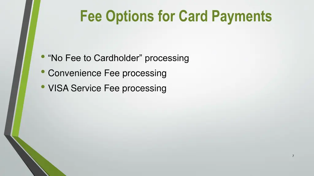fee options for card payments