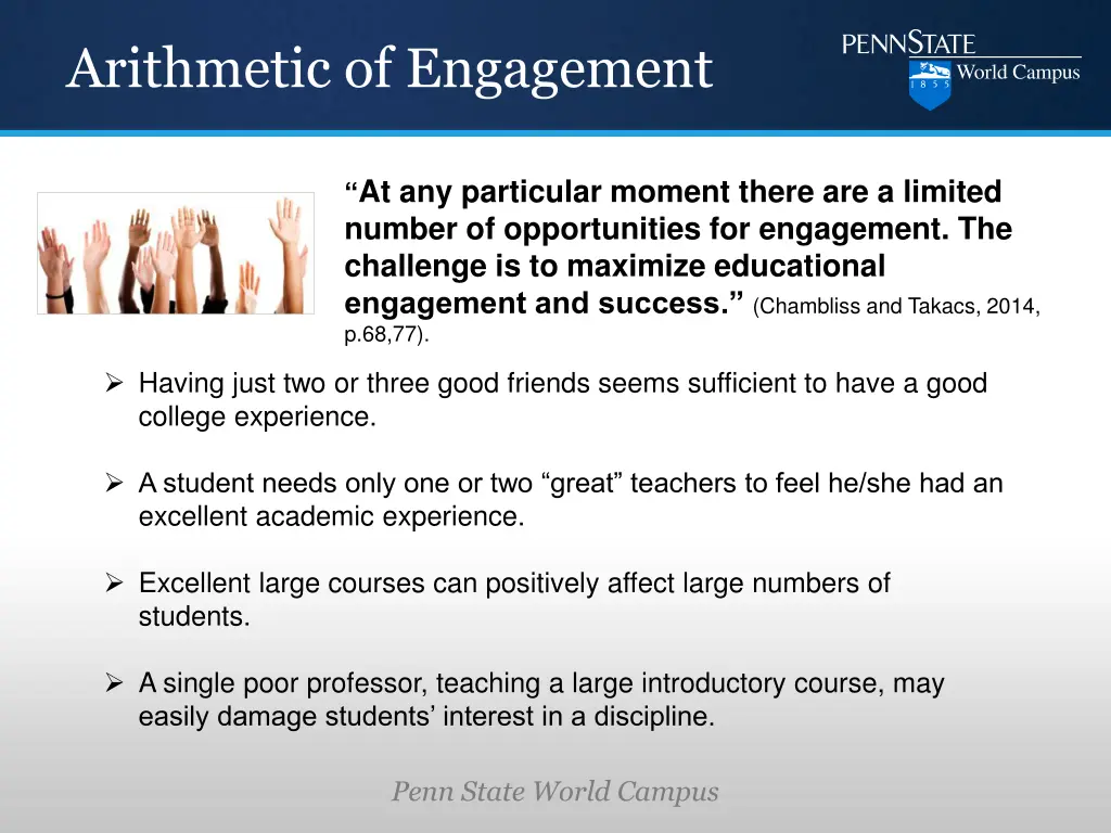 arithmetic of engagement