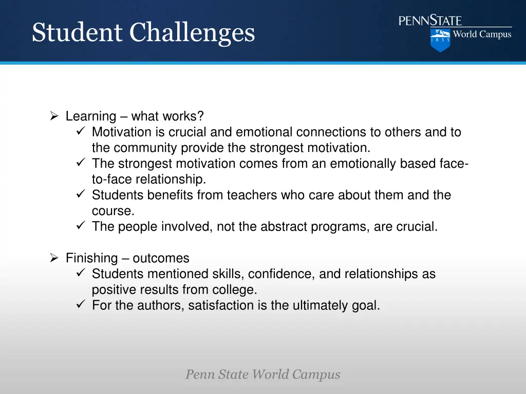 student challenges 1