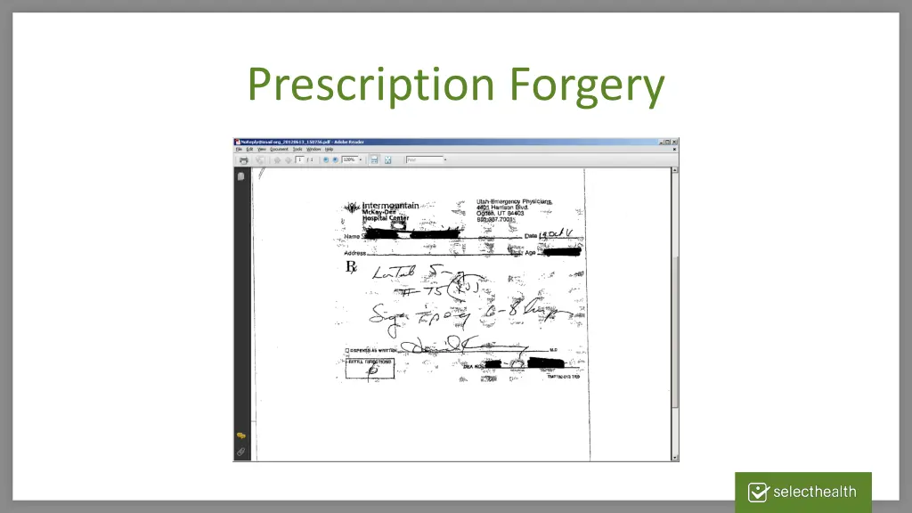prescription forgery
