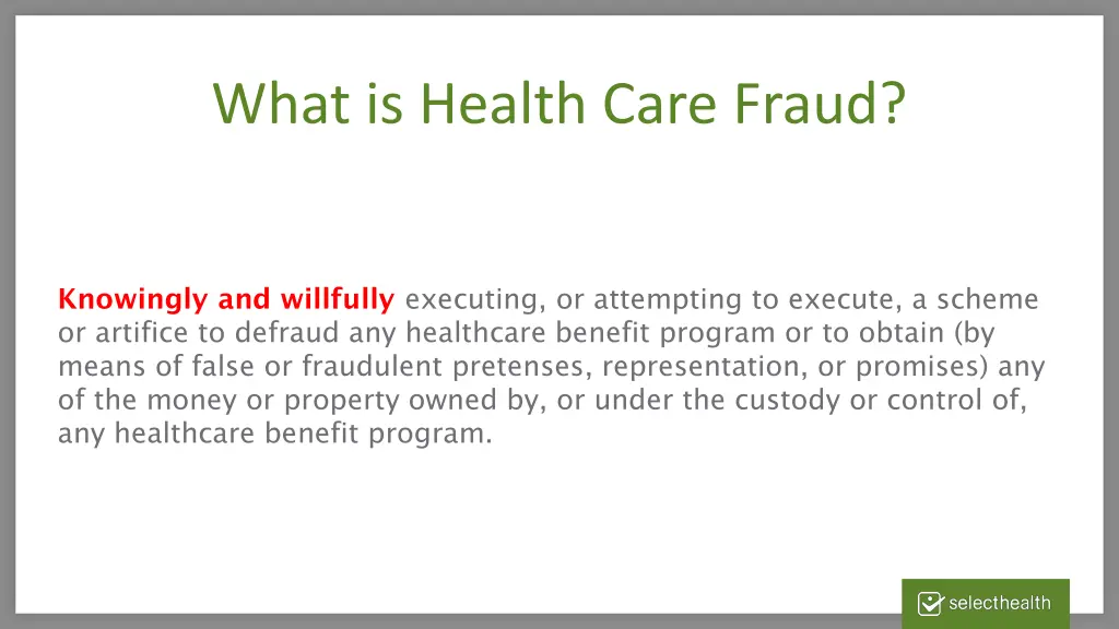 what is health care fraud