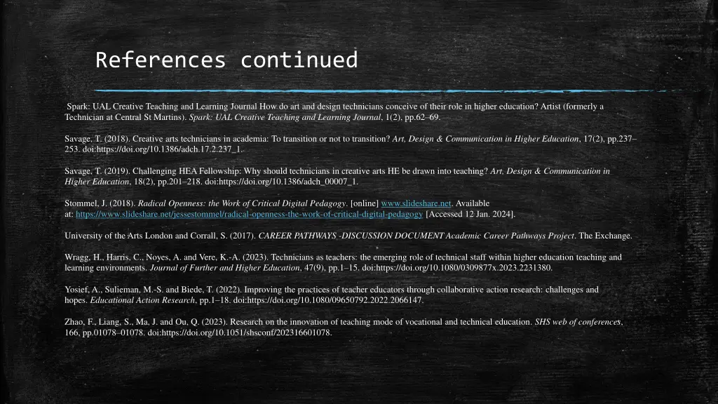 references continued