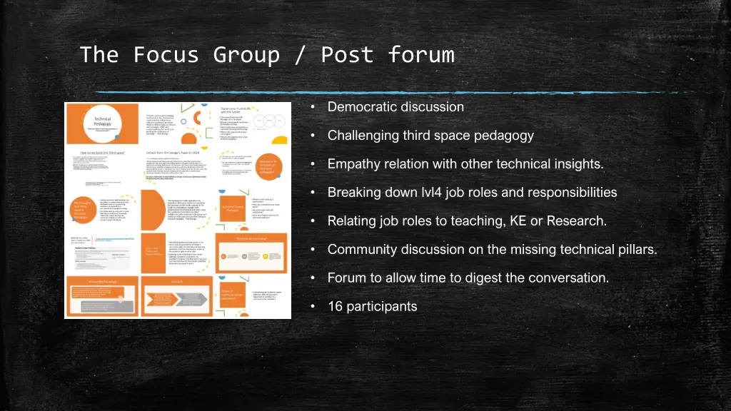 the focus group post forum