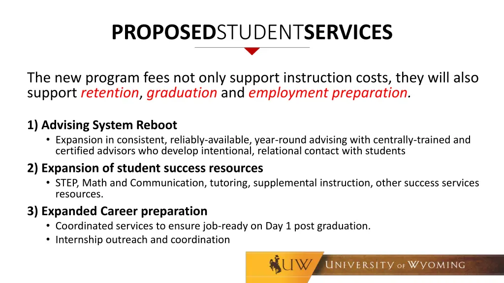 proposed student services