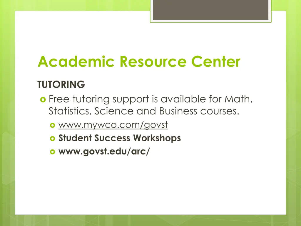 academic resource center