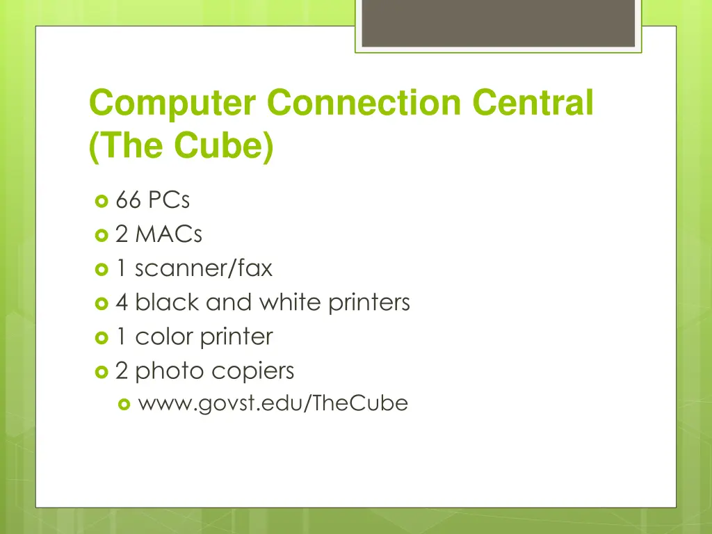 computer connection central the cube