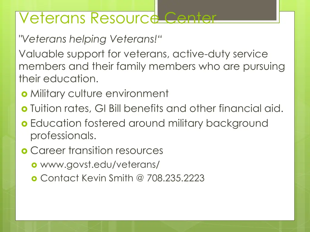 veterans resource center