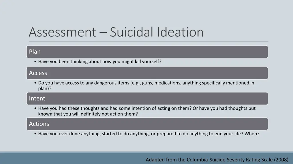 assessment suicidal ideation 1