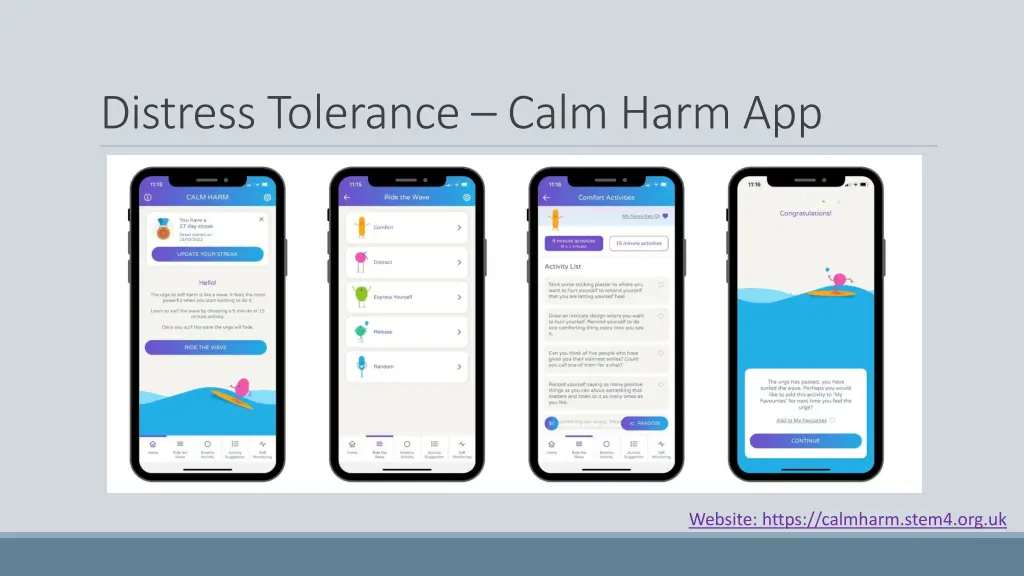 distress tolerance calm harm app