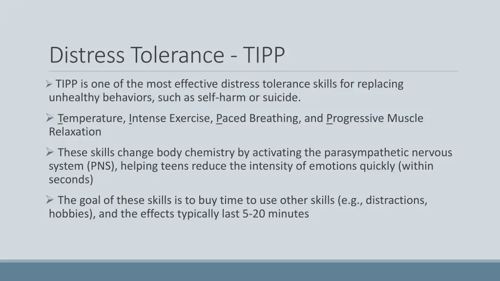 distress tolerance tipp