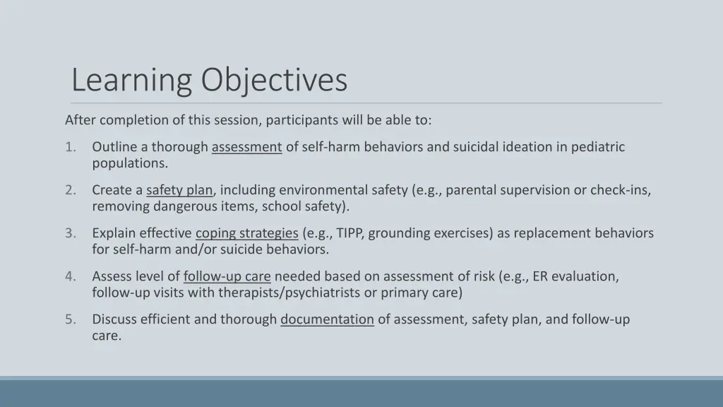 learning objectives
