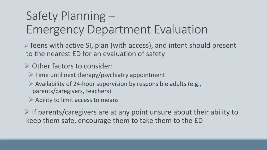 safety planning emergency department evaluation