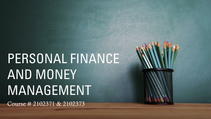 personal finance and money management course