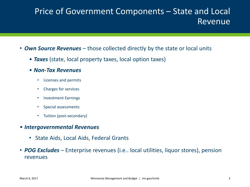 price of government components state and local